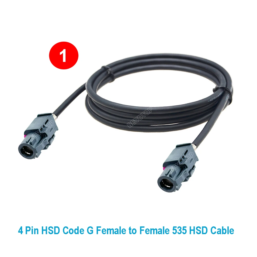 BEVOTOP Grey HSD 4Pin LVDS Code G 4-Core 535 Cable Male to Male Car USB Electric Cable 100Ohm Auto Wire Harness 10CM~10M