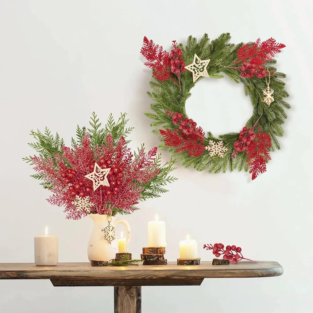 10 Stück künstlicher Beerenstrauß Weihnachtsdekoration Weihnachtsbaum Anhänger Ornament für Zuhause Raumdekoration Neujahr 2026 Geschenke Zubehör – Detail 10