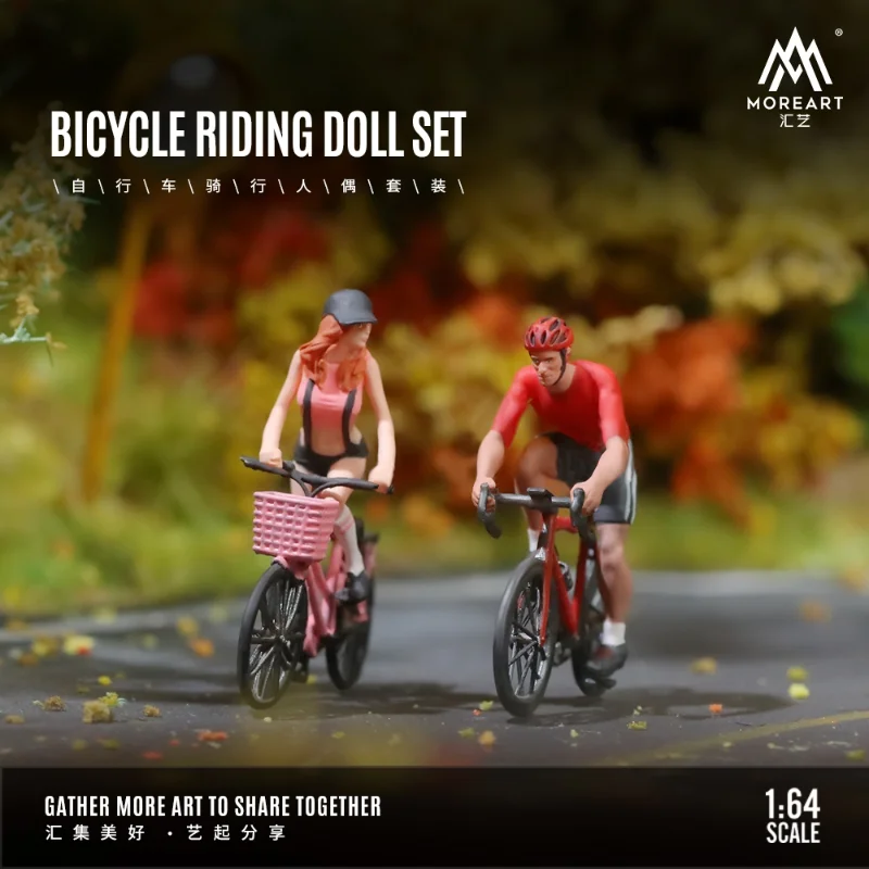 

Новый 1/64 велосипедный комплект для пары, миниатюрная кукла, ручная роспись, модель игрушки «сделай сам», настольный орнамент, коллекция праздничных подарков