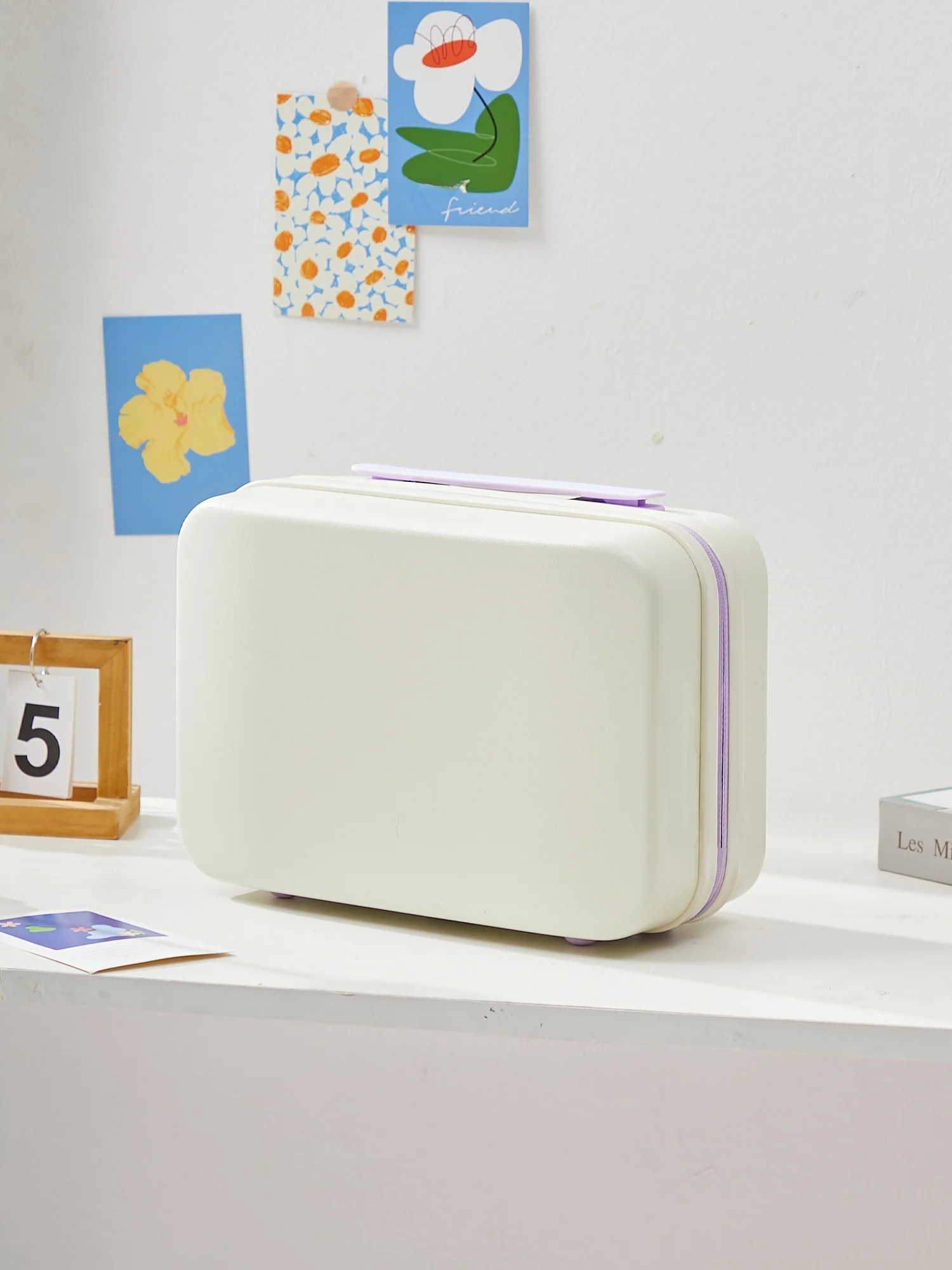 ポータブルミニハンドヘルド荷物用メイクアップケース、プルロッド付きトラベル収納ボックス、ファッショナブルでトレンディなabs-pc素材、ユニセックスデザイン