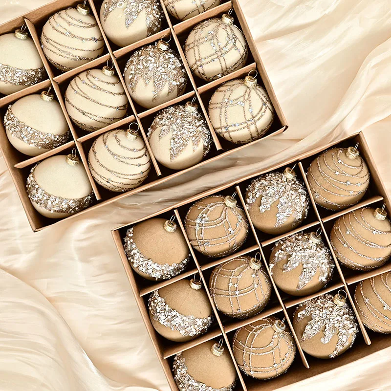 

12Pcs Wine Red Christmas Tree Ornaments 6Cm Velvet Ball Spheres for Holiday Party New Year Xmas Home Pendant Decor