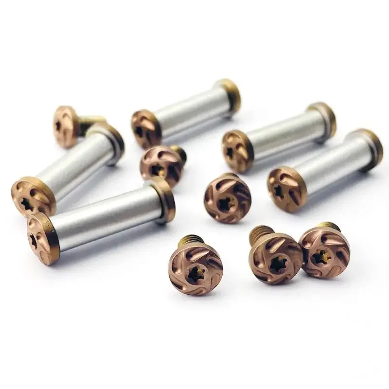 10 PCS CNC Stainless Steel M4 Pairs Locking T8 Torx Screws for Knife Handle Spindle Rivet Fasteners