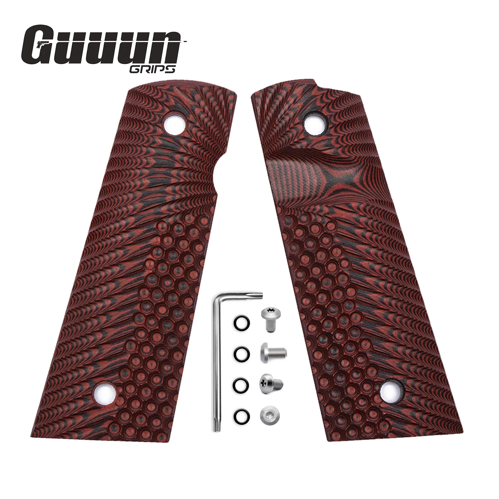 

Guuun G10 Grips for Full Size 1911 Magwell Grip OPS Eagle Wing Texture