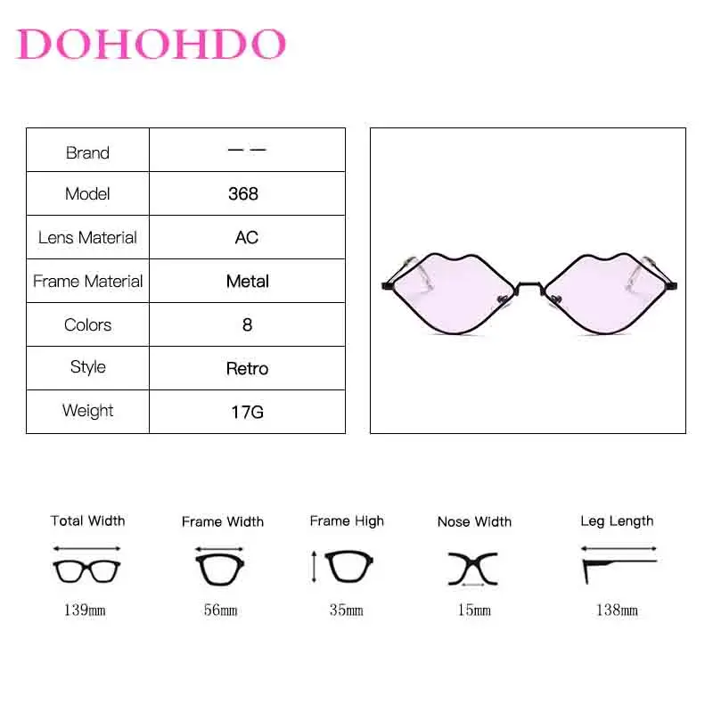 Nuevas gafas de sol de marca de lujo con diseño de labios retro, montura pequeña para mujer, gafas de sol de metal, gafas de sol vintage de diseñador UV400