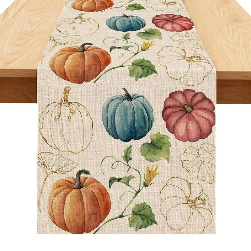 

Autumn Harvest Table Runner Seasonal Autumn Kitchen Dining Table Decoration 13x108inch Fall Centerpieces For Tables Orange