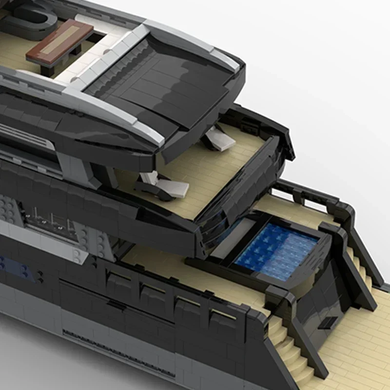 Moc Building Bricks Boat Model Large Luxury Yacht Mini Scale Technology Modular Blocks Gifts Toys For Children DIY Sets Assembly