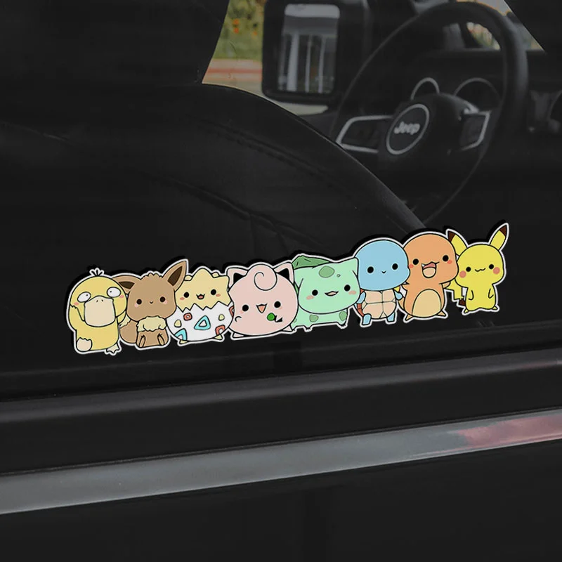 Pokemon Anime Sticker Pikachu Charmander Bulbasaur Squirtle Car Decoration Sticker Scratch Blocking Children's Toy Birthday Gift