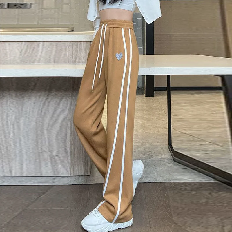 

Appliques High Waist Y2K Streetwear Straight Wide Leg Female Trousers Casual Loose Sports Joggers Pants Women Sweatpants Clothes