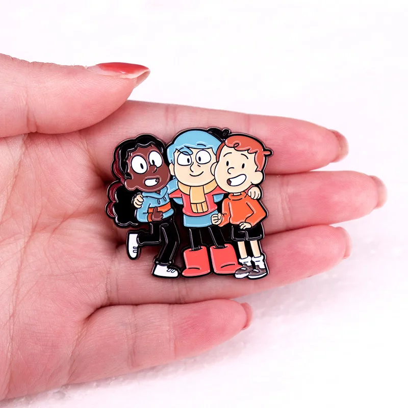 Adventures Novel Girl Hilda Metal Brooch Badge Cartoon Anime Enamel Pins Fashion Jewellery Backpack Accessory Gifts