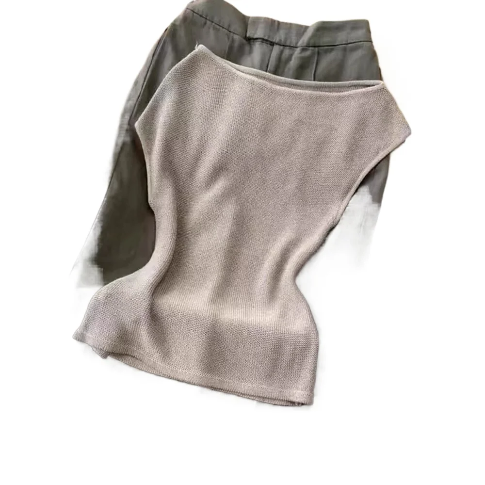 

Spring and Summer 2026 New High-end Explosion High-end Sense Solid Color Top Women's New Sleeveless Breathable Knitted Sweater
