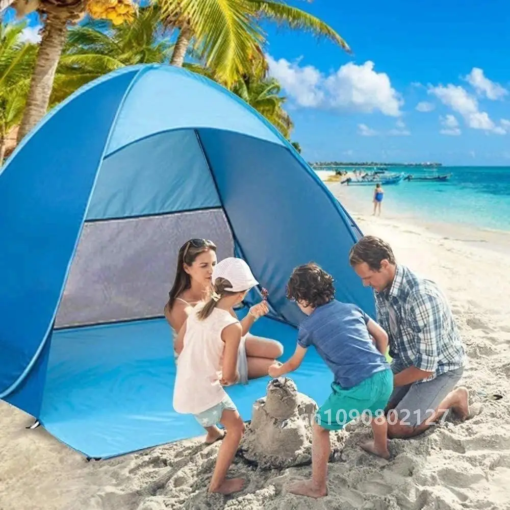 Hot Sale Quick Automatic Beach Tent Outdoor Beach Shade Sun Shelter Tent UPF50+ Portable Beach Canopy For Camping Fishing