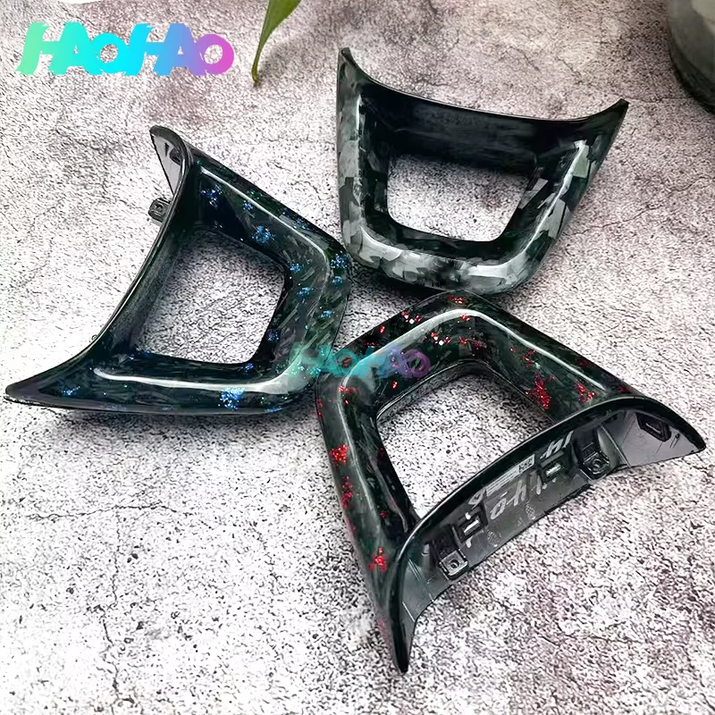 Forged carbon fiber style decorative cover, customized red and blue styles, suitable for Audi A3 A4 Q5 Q5L Q7 Q8 flat bottomed s