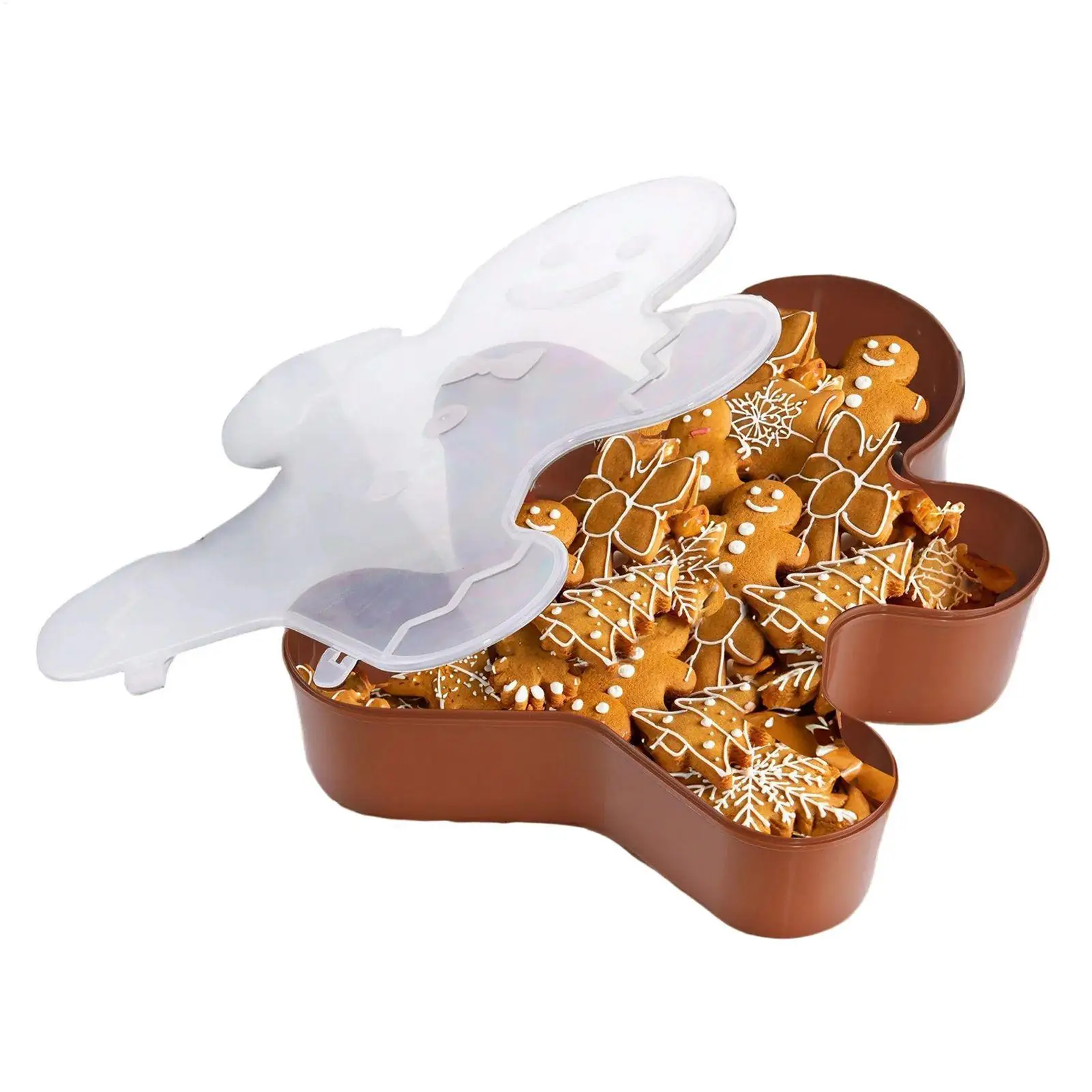 Christmas Serving Platter Snowman Tree with Lid Christmas Platters Snack Serving Tray for Cookie Candy Dessert Cheese Fruit