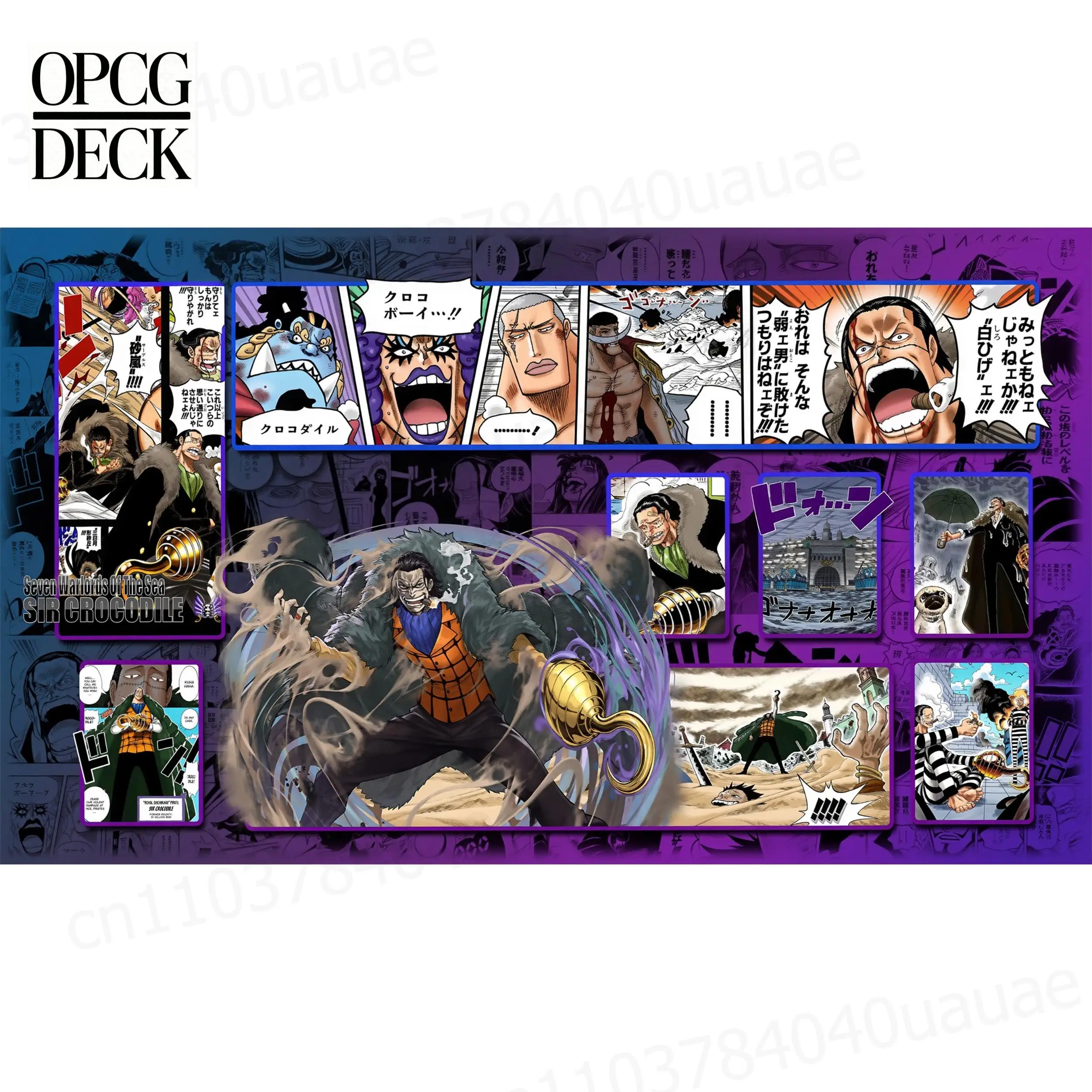 Tapete de Juego One Piece OPCG, Tapete de Juego de Cartas con Diseño de Sir Crocodile, Jinbe, Edward Newgate, Monkey D. Luffy, Tapete de Anime de Alta Calidad, 60*35 cm