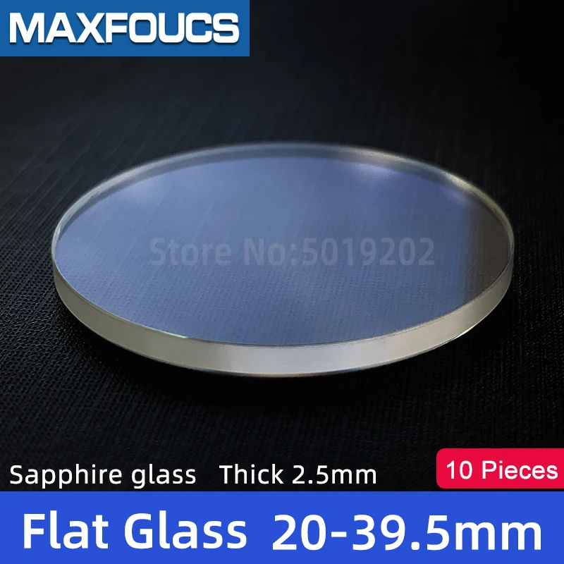 

10pcs Flat Sapphire Crystal 20-39.5mm 2.5mm Thick Watch Glass 21mm 22mm 26.5mm 28mm 31.5mm 33mm 36.5mm 38mm Parts For Watchmaker