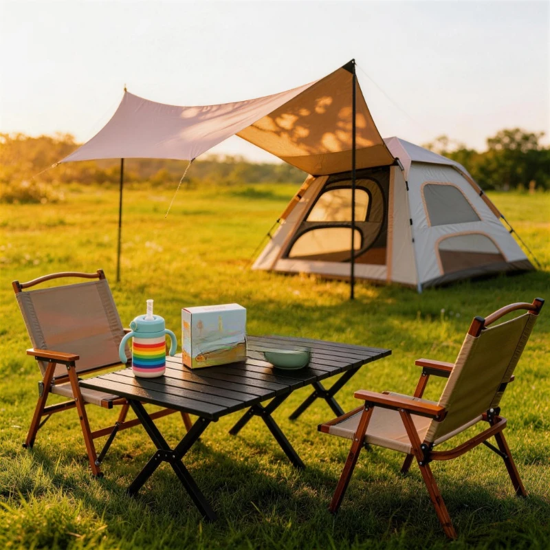 Four Seasons Waterproof Outdoor Camping Table and Chair Tent Set with Quick Open Extra
