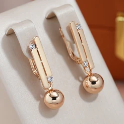 JULYDREAM Unique Geometric Design Ball Dangle Earrings for Women 585 Gold Color Fashion Jewelry Modern Style Wedding Accessories