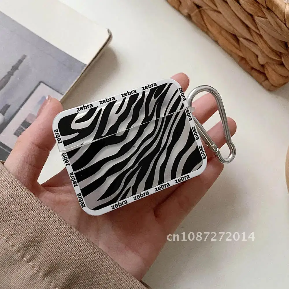 iPhone AirPods 2 / 3 / Pro Cute Zebra Cow Pattern Silicone Earphone Cover Fashion Case Protective Cases For Air pods