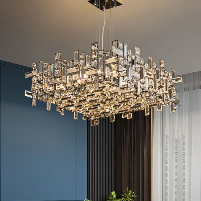 

Italian light luxury high-end atmospheric crystal chandelier designer villa luxury living room light high-end bedroom dining