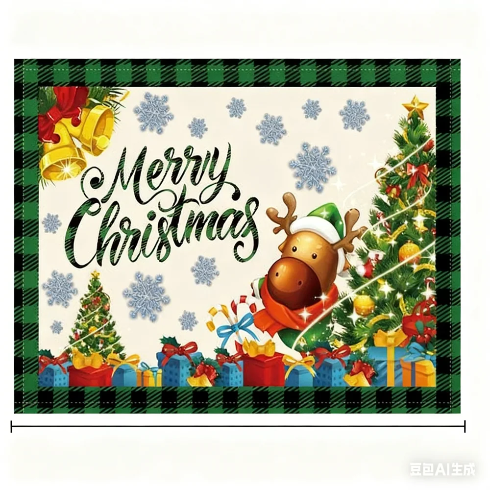 الكتان عيد الميلاد المفارش سانتا كلوز الأيائل الجدول الحصير زينة عيد الميلاد للمنزل 2025 عيد الميلاد نافيداد نويل السنة الجديدة ديكور للطاولات