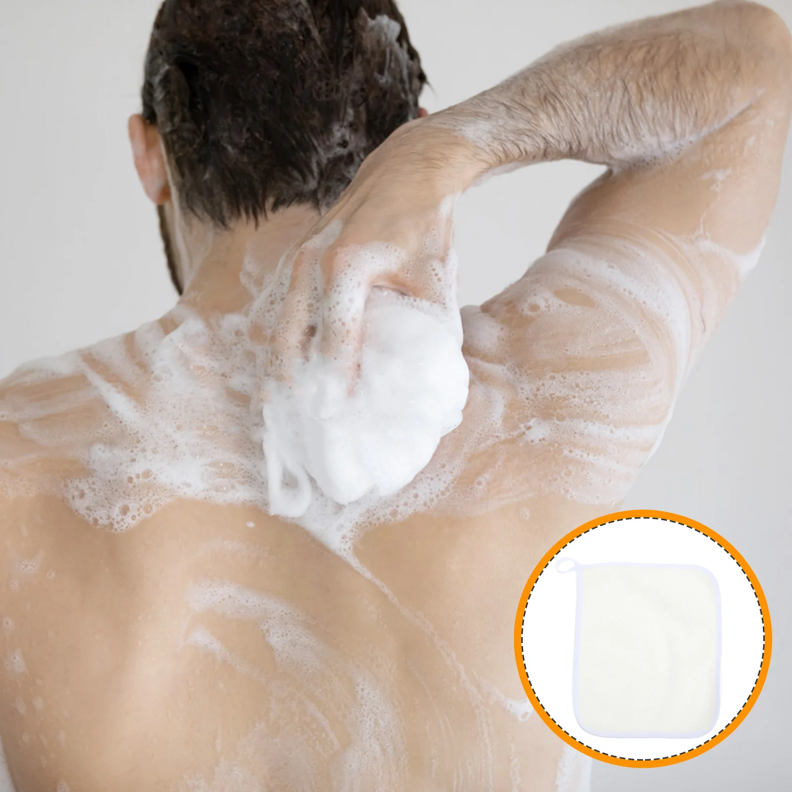 

4Pcs Dual Sided Exfoliating Wash Cloths Shower Scrubber Soft Beige Body Face Towels Men Women Skin Care Men Wash Cloth