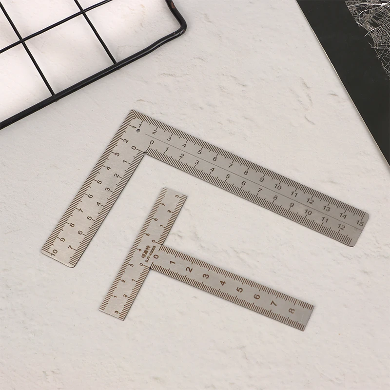 Mini T/L Square Ruler Measuring Layout Tool Stainless Steel Right Angle Ruler 90 Turning Ruler Precision Building Framing Gauge