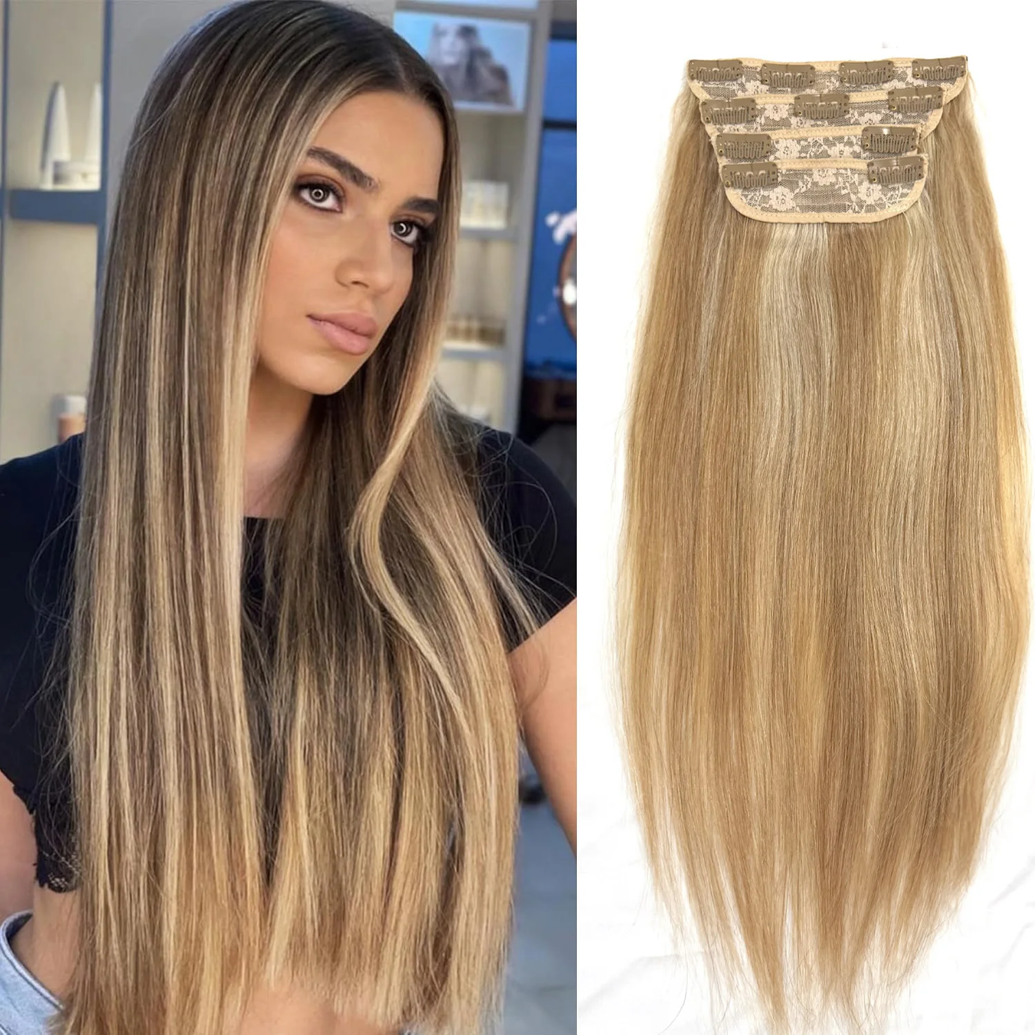 

Прямые волосы, 100% настоящее наращивание человеческих волос, 4 шт./компл., 11 зажимов для вставки, цвет 12P613, наращивание волос для женщин