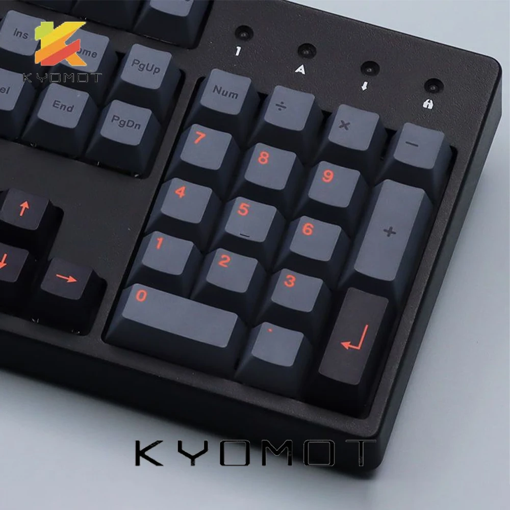 Kyomot 139 teclas gmk cinza chama keycaps pbt corante sub cereja perfil para mx interruptor diy teclado mecânico 61/64/68/87/96/104/108