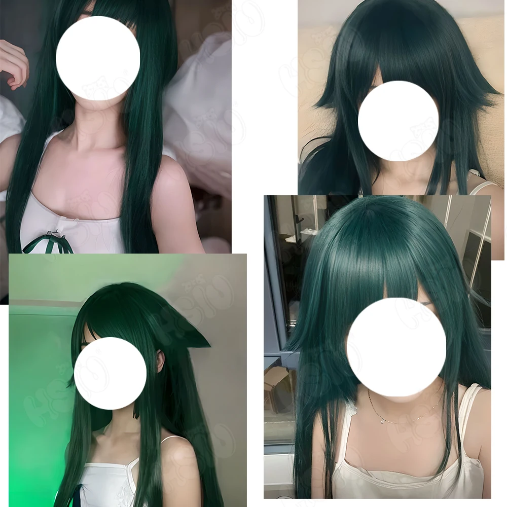 Saya Cosplay Wig Fiber synthetic wig Game the song of saya cosplay Wig「HSIU 」dark green long Wig Wig+Wig Cap Game cosplay Wig