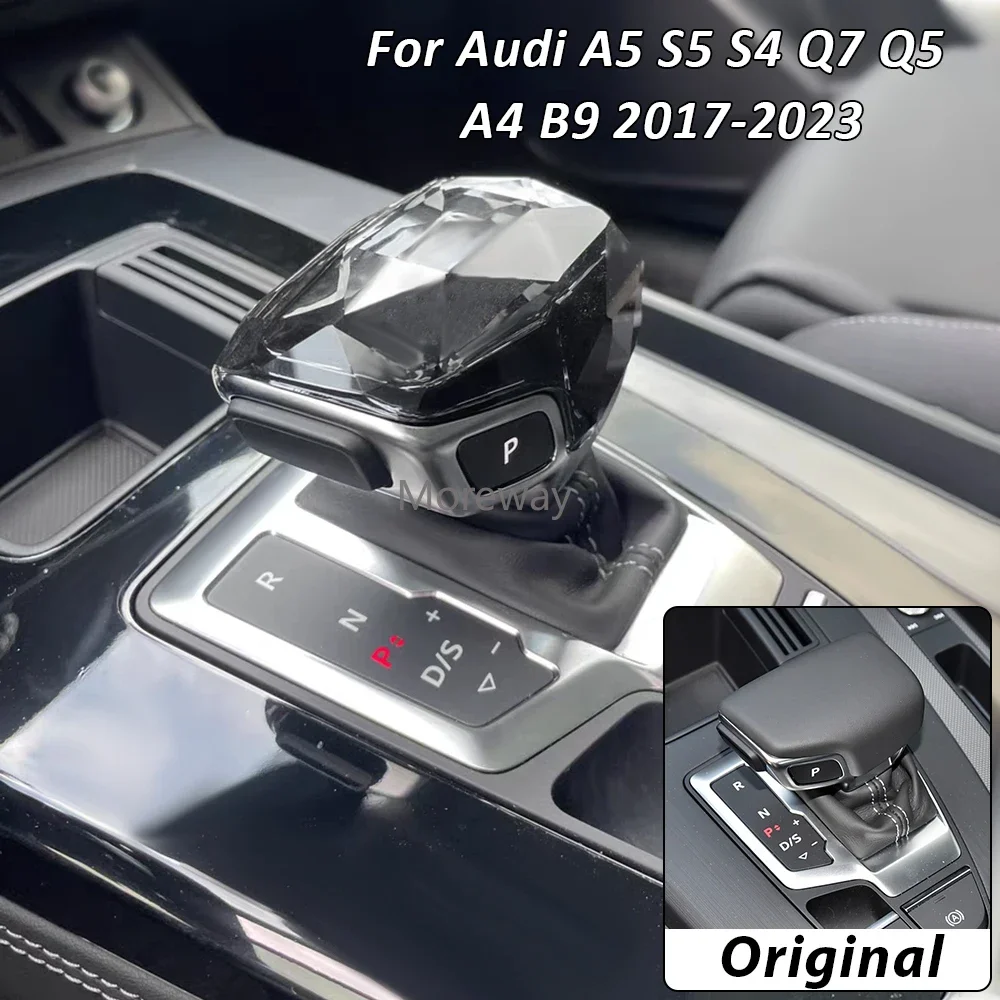 Crystal Gear Shift Knob Cap Stick Cover shifter for Audi A4 B9 A5 S5 Q7 RS4 RS5 RS 2017 2018 2019 2020 2021 Interior tuning