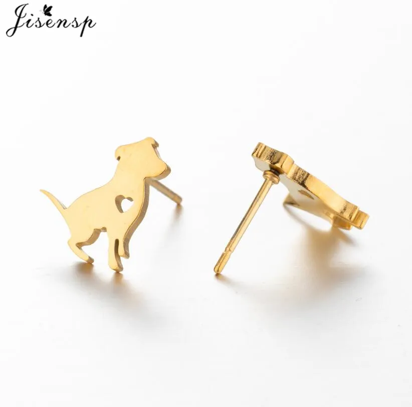 Cartoon Animal Earings Multiple Stainless Steel Cat Stud Earring for Women Girls Small Dog Paw Ear Studs Funny Jewelry Oorbellen