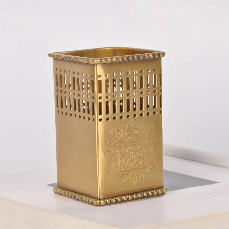 All brass retro pen holder European and American home study desktop storage decorative crafts