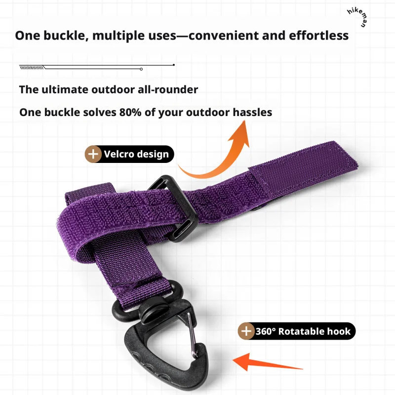 Hikeman Outdoor camping glove clip, mountaineering anti-loss rope storage buckle, multi functional tactical tool molle Hook