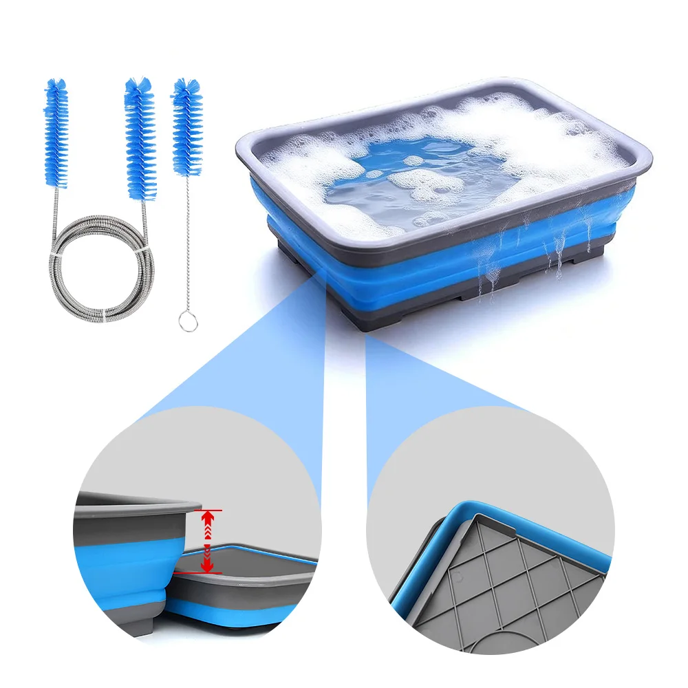 

CPAP Cleaning Kit for CPAP Hose and Mask with Brush and Collapsible Wash Basin Bucket Tub - Essential Care Kit for CPAP Users