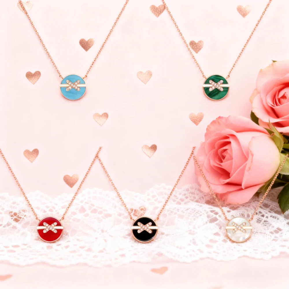 

Модное минималистичное шикарное ожерелье с подвеской в виде круглого креста 2026, элегантное сверкающее ювелирное изделие, подарок для вечеринки