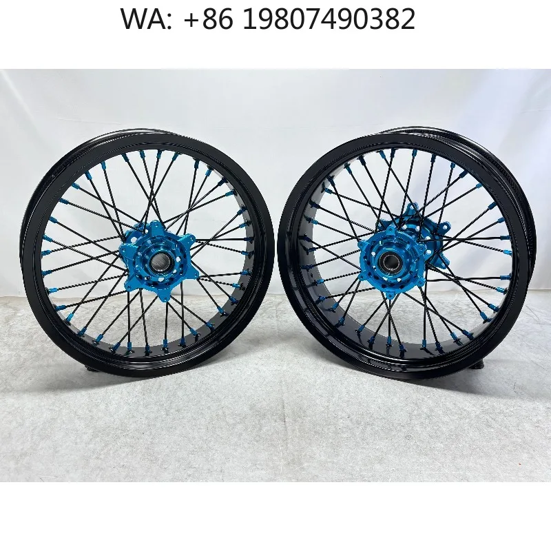 CNC Spoked Aluminium Alloy Supermoto Rear Wheel Rim Hub Assembly, Fits FS450 2019‑2021, Motorcycle Replacement Spare Part