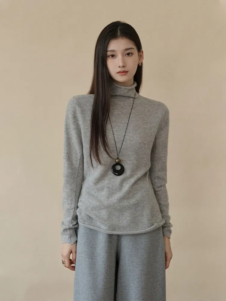 

ChillCozy Rare Ultrine A-ade Camere High Ne Long Sve Knitted Base irt Soft Warm Comfortable Women's Faion