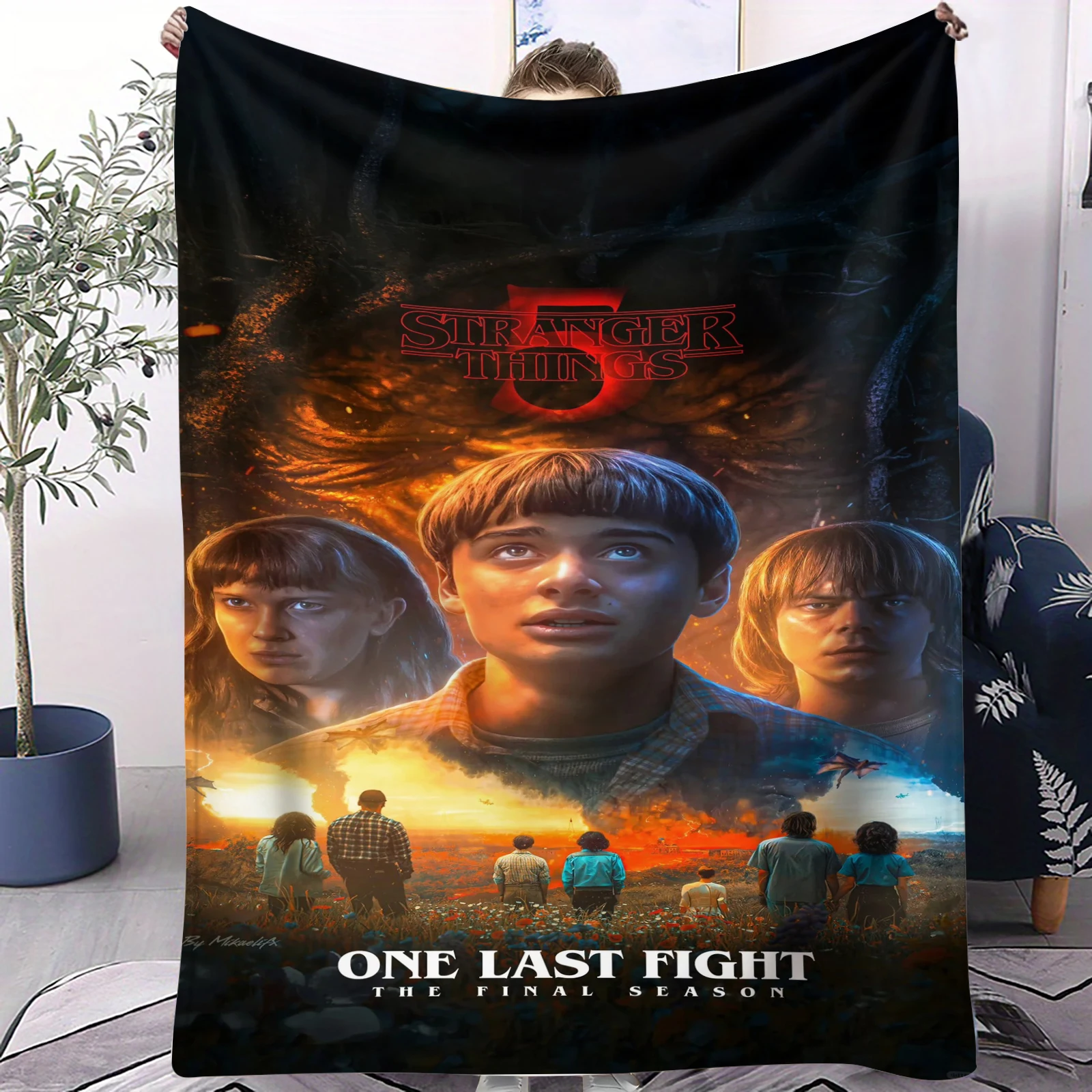 1 قطعة الخيال العلمي الرعب S-غريب T-Things الفانيلا بطانية لمكتب المنزل التخييم قيلولة الترفيه البطانيات فيلم المشجعين هدية #1