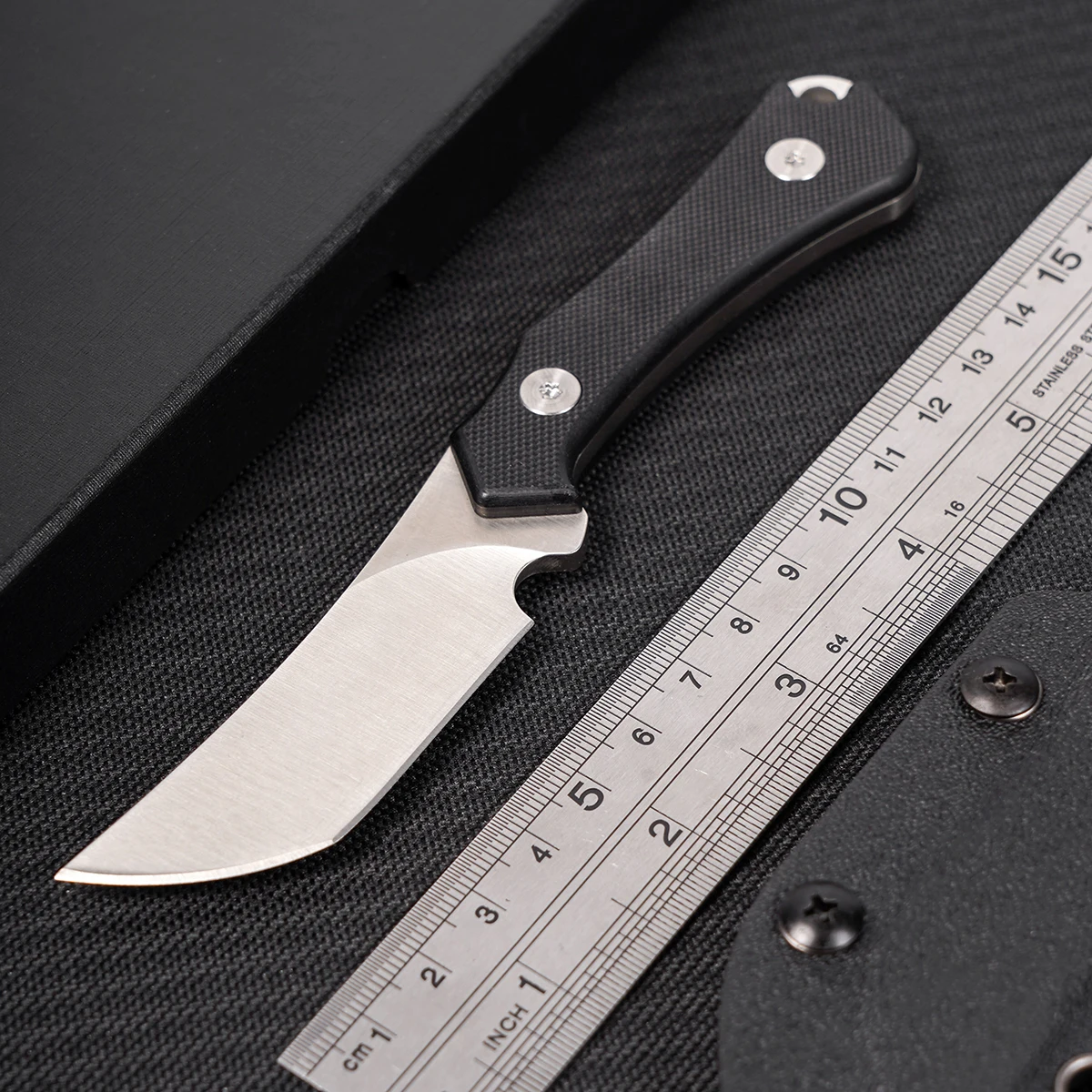 Wilderness Camping EDC Fixed Straight Knife, made of 5CR steel, G10 handle with sheath. Essential survival tool for hiking, adventure, rescue, camping, suitable for father's day, birthday, Christmas gift