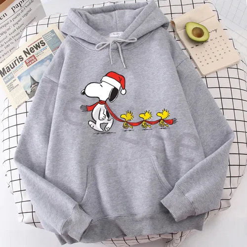 여성용 그래픽 스누피 후드, 하라주쿠 여성 의류, 우드스톡 크리스마스 프린트 맨투맨, 재미있는 만화 후드, 신제품  Best5