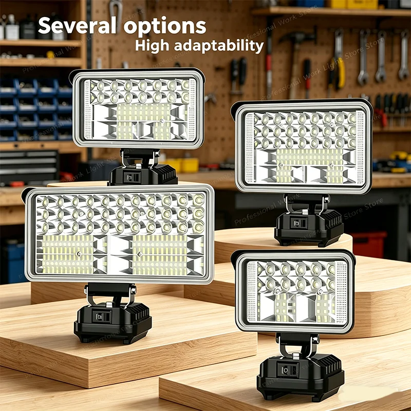 for 5-inch makita work light 48 LEDs outdoor lighting for Makita batteries  high/low beam switch, ideal for camping