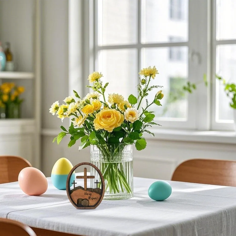 

Резные пасхальные кресты, яйца, украшения, многослойные пасхальные деревянные вывески ручной работы, декоративные украшения для Рождества Иисуса