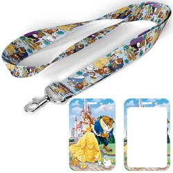 D1358 Beauty and the Beast Lanyard Keys Chain ID Credit Card Cover Pass Mobile Phone Charm Neck Straps Badge Holder Friend Gift