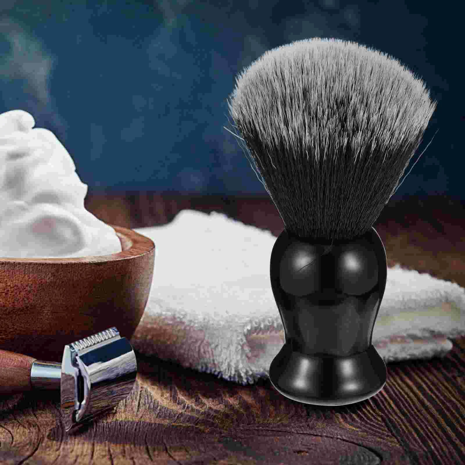 Escova de barba cabo de madeira macio e confortável material de barbear prático elegante conveniente transportar cuidados masculinos