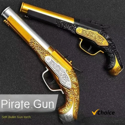 골드 리볼버 윈체스터 소프트 더블 건, 캐리비안 해적 총, EVA 어린이 장난감 권총 모방