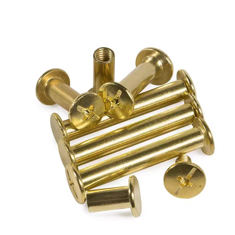 5/10/20Pcs Brass Copper Plated Chicago Screws Binding Rivet Studs Snap Fastener for Photo Album Book Binding