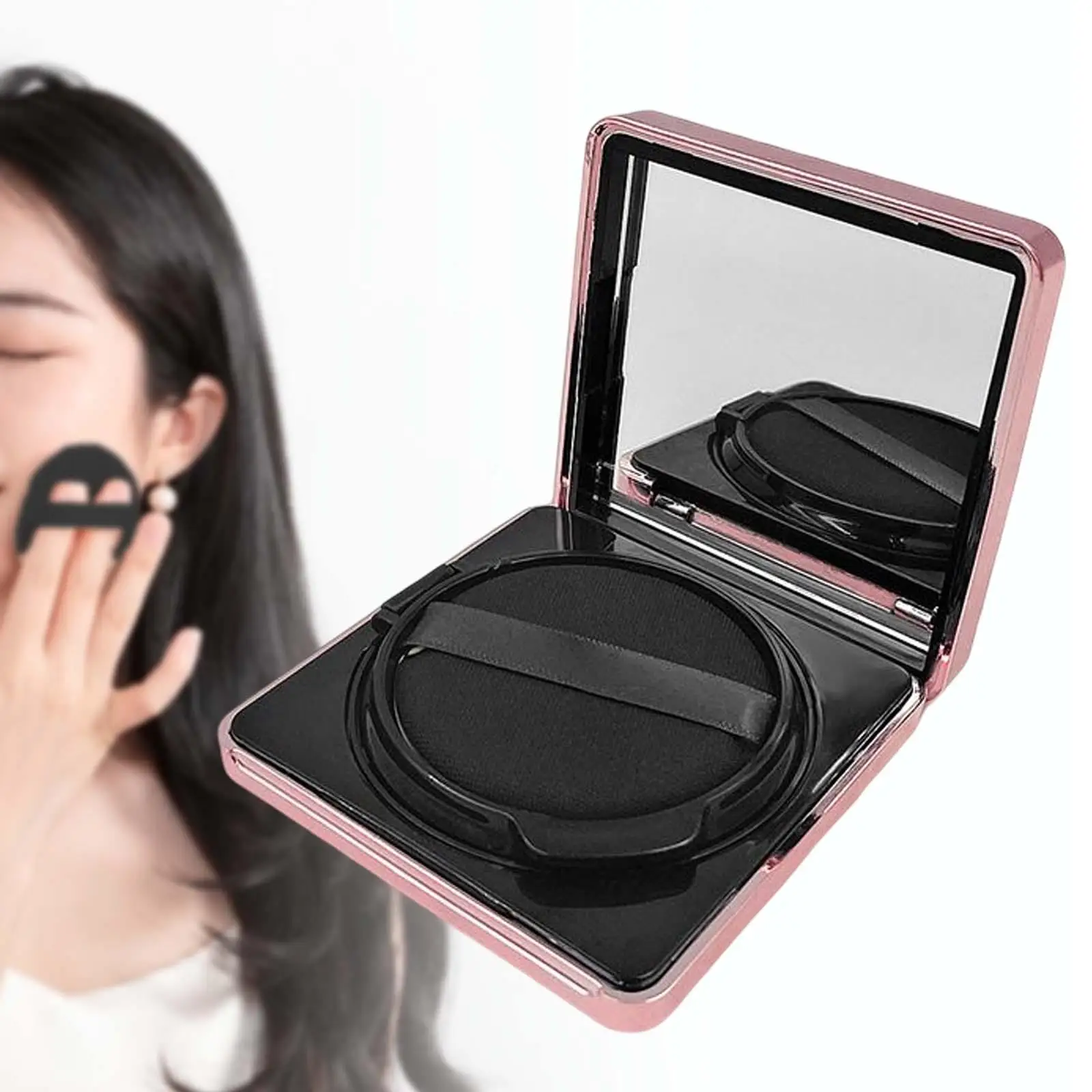 Empty Air Cushion Puff Box Cosmetic Makeup Powder Container DIY with Powder Puff and Mirror Liquid Foundation BB cc Cream Case