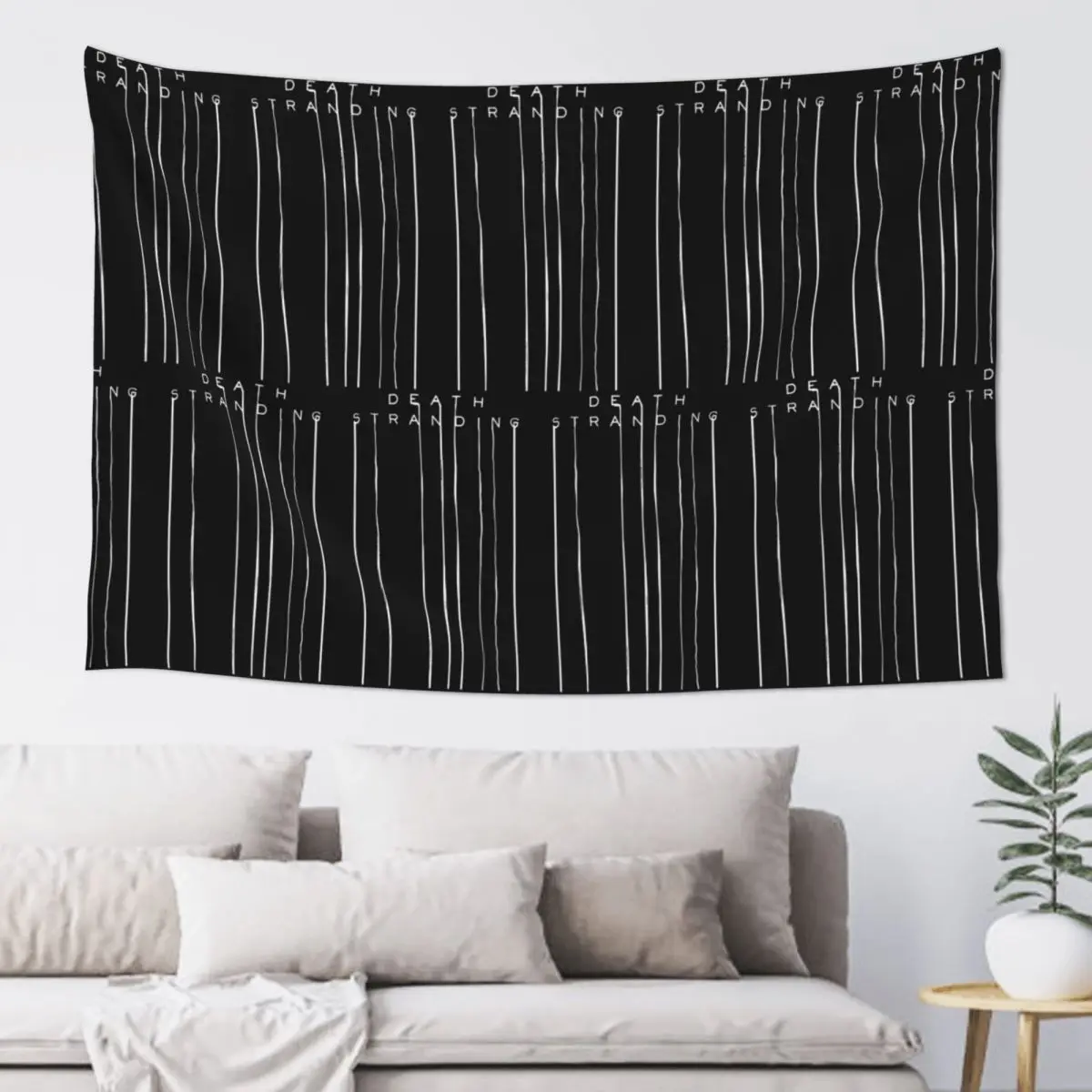 White Death Stranding Game For Fans Tapestry Hippie Wall Hanging Aesthetic Home Decor Tapestries for Living Room Dorm Room