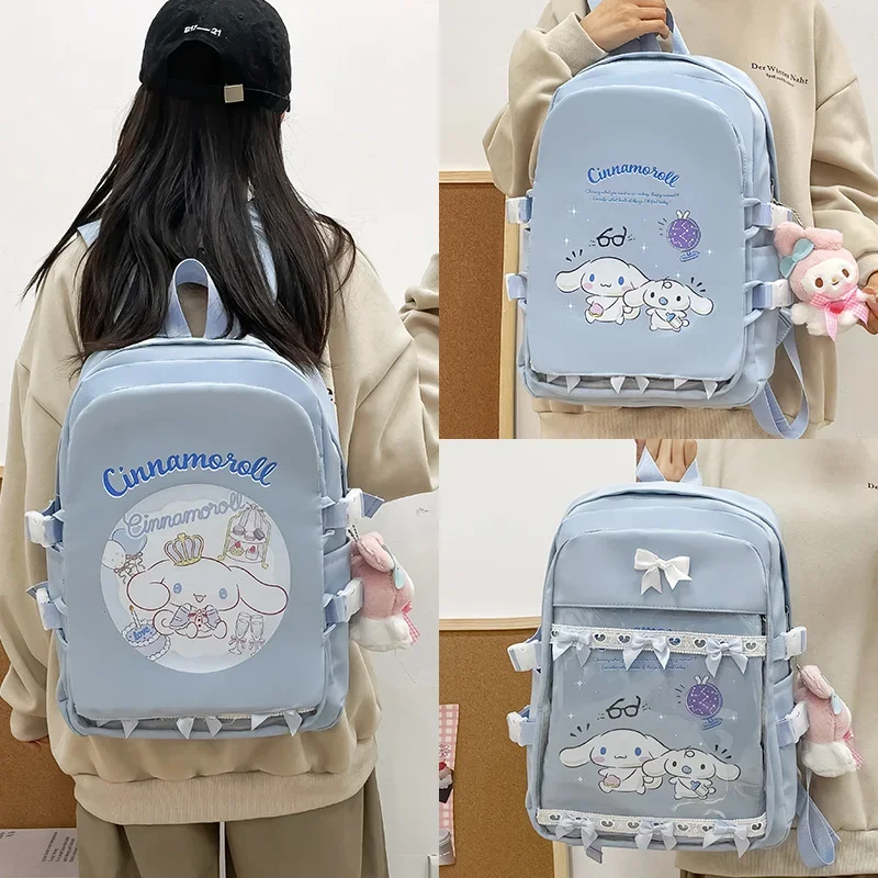 Sanurgente-Sac à Dos Étanche de Grande Capacité pour Étudiant, Cartable, Hello Kitty, Clow M, Déroulement, Chien, Mignon, Nouveau