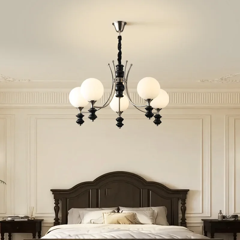 GHJUYIOL French retro bedroom chandelier living room dining room American master bedroom minimalist high-end lighting fixtures